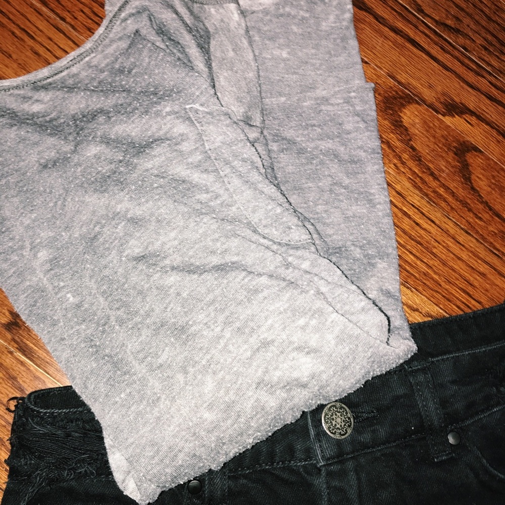 SOFT GREY semi long sleeve pocket SHIRT !!